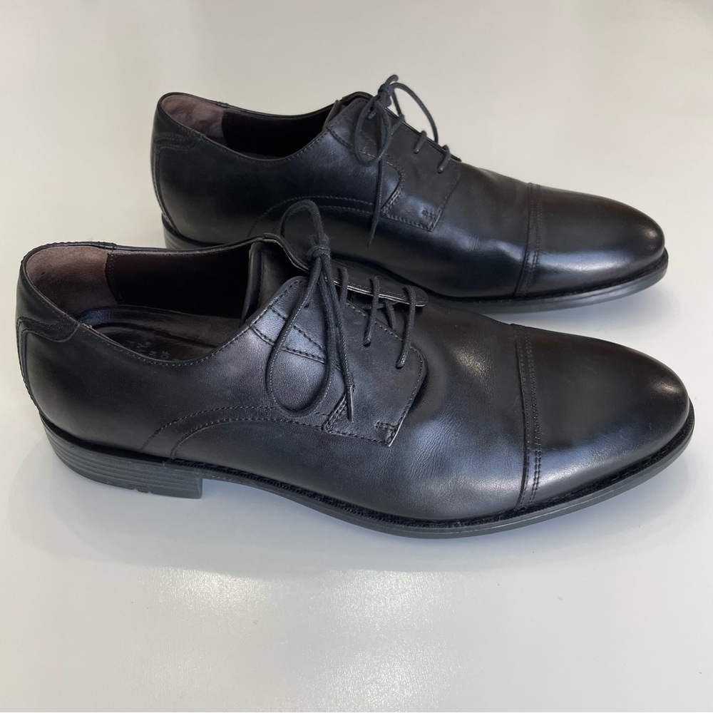 Johnston & Murphy Leather XC4 Maddox Cap Toe Black Derby Shoes Mens 11.5 Funeral
